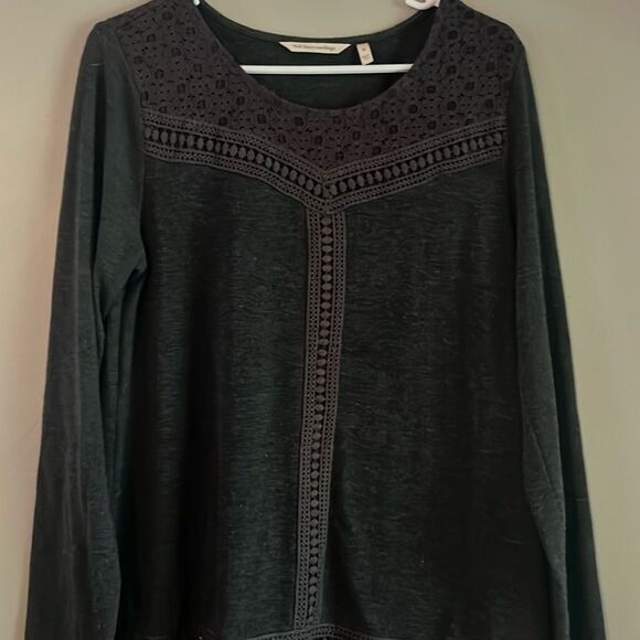 Soft surroundings gray crocheted tunic length top size medium - Picture 5 of 8